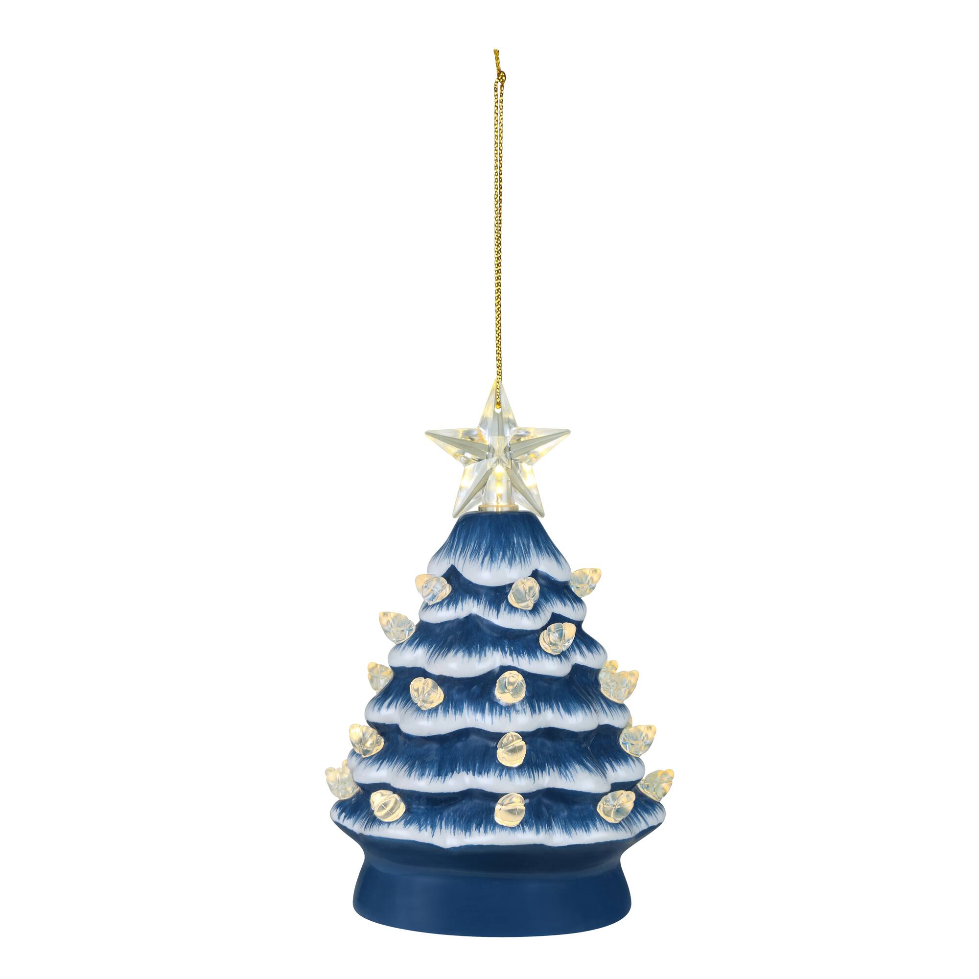 Mr. Christmas 5" Nostalgic Ceramic Tree Ornament with White Bulbs